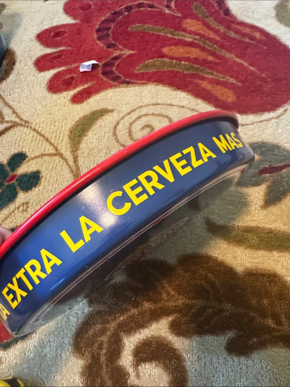 Vintage Red and Blue Mexican Lady Wall Tray by Vintage